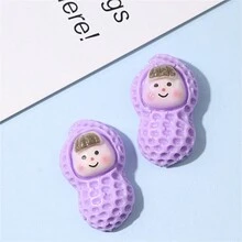 5 chiếc móc giày họa tiết đậu phộng dễ thương, thích hợp cho guốc rỗng, giày làm vườn, dép xăng đan, trang trí giày thời trang - Dòng đậu phộng Duomei - Xem 5