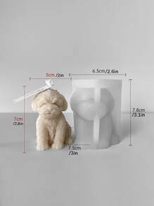 1pc，可爱蹲狗蜡烛模具，泰迪小狗香薰手工皂滴石膏硅胶模具，蜡烛制作模具适用于家庭装饰、壁炉、客厅、中央装饰、办公室、情人节礼物、蜡烛套装、香薰蜡烛、朋友礼物、女士礼物