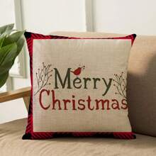 4pcs Christmas Tree, Deer, Red Truck, Letter Decorative Linen Print Pillowcases, Suitable For Home, Room, Bedroom, Garden, Living Room, Car, Sofa Decor, Fashionable, Comfortable And Soft (Pillow Insert Not Included)