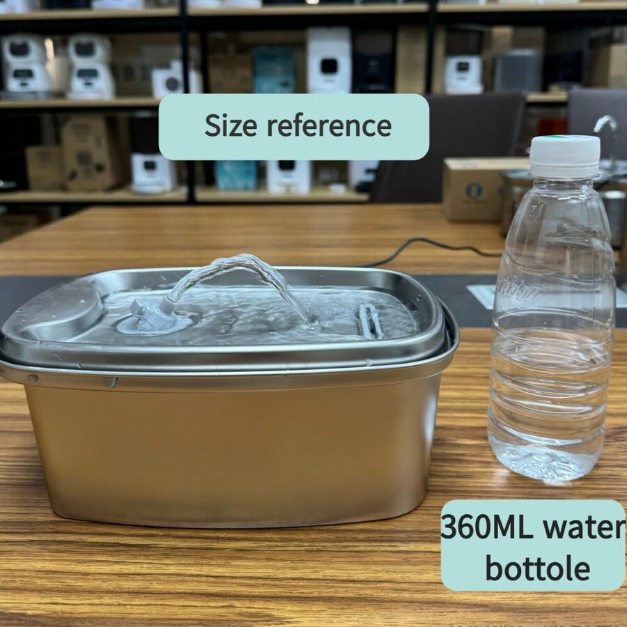 1pc Automatic Pet Water Fountain Stainless Steel, 61oz/1.8L Dogs/Cats