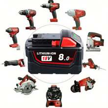 Paquete de 6 baterías de 18 V y 8,0 Ah para reemplazar todas las herramientas eléctricas inalámbricas Milwaukee M18 de 8000 mAh, batería de iones de litio compatible con las herramientas y el cargador de batería Milwaukee M18 48-11-1850 48-11-1852 48-11-1850R 48-11-1840 48-11-1828 48-11-1820 M18 M18B