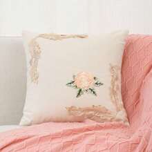 1 件蕾丝边装饰枕套，无内衬，方形，适合客厅沙发装饰 - 彩色 - 查看 12