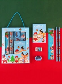 6pcs Christmas Stationery Set, School Activities Rewards, Small Prizes, Learning Supplies, Pencils Set, Halloween Small Gift - Red - View 7