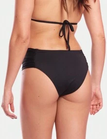 Women's Thong Bikini Bombom Wide Plain Beach Sun Summer - 黑色 - 查看 2