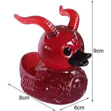 Red Rubber Satan Duck Atanic Decor Statue Halloween Ducks Collectible Figurines Gothic Style Duck - 1 - View 2