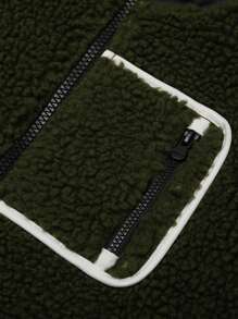 mini bala Family Matching Plush Collar Jacket - Medium Green - View 4