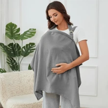 Capa de lactancia transpirable con escote en arco, delantal de lactancia suave y transpirable para madres, cubierta multiusos para el cochecito de bebé - 60*95cm - Ver 10