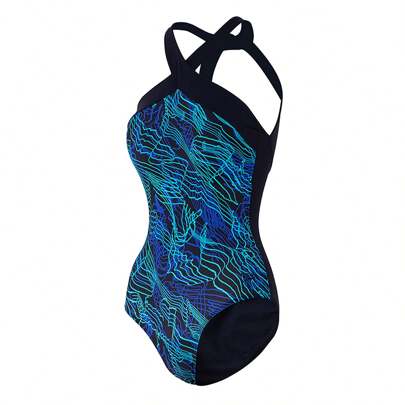  Traje de baño de una pieza para mujer Speedo, ajuste ceñido, para fitness, competencia de natación y entrenamiento