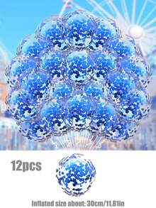 Bộ 12 quả bóng bay cao su trong suốt nhiều màu sắc 12 inch, thích hợp để trang trí tiệc cưới sinh nhật - Nhiều màu - Xem 21