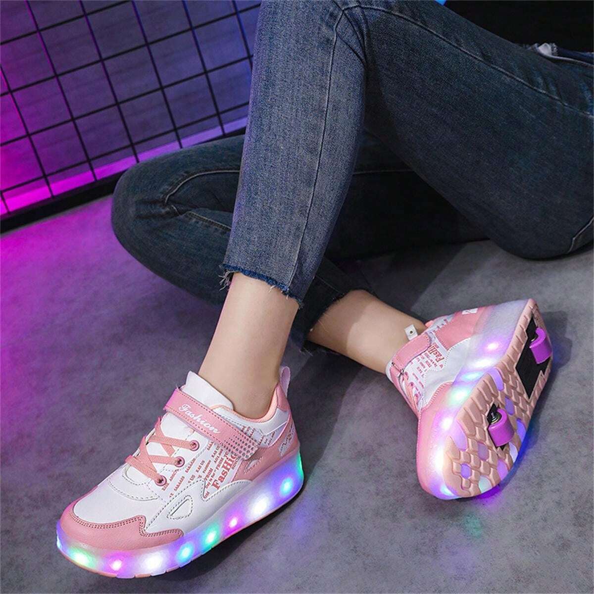 New 2Wheel Rechargeable Roller Skates, Detachable Student Sports