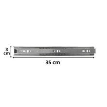 Pair Of Telescopic Slides Telescopic Rail (2 UNIT) Reinforced 4.5cm Wide Drawers And Furniture 20cm 30cm 35cm 40cm - RTA Moveis - 35cm (350mm) - Xem 2