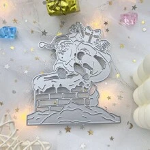 1pc Khuôn cắt kim loại hình ông già Noel Giáng sinh, Đồ thủ công tự làm Giáng sinh Ông già Noel Sổ lưu niệm Thẻ giấy Cắt Khuôn cắt Khuôn cắt cho DIY Dập nổi Thẻ làm sách Thẻ giấy trang trí - Bạc - Xem 3
