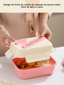 800ML Lunchbox Comes With Tableware, Lunch Box Lunch Box, 480ml Direct Drink Cup - Hồng - Xem 7