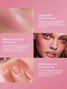 Ushas 4 Color Liquid Blush, Delicate And Smooth Texture, Long-Lasting Waterproof, Versatile And Brightening Lips, Eyes And Cheeks