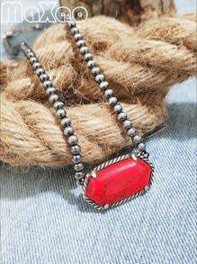 Vintage European & American Bohemian Style Turquoise Necklace For Women, Suitable For Party, Travel, Gift For Festivals & Anniversaries. Please Share Photo Review If You Like The Product.