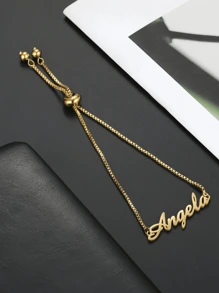1pc Multi-Color Custom Personalized Name Bracelet, Suitable For Ladies And Girls, Adjustable Personalized Stainless Steel Fashion Jewelry, The Perfect Birthday Gift For Mom's Girlfriend Gold,Rose Gold Stylish,Fall Fashion,Vintage,Unisex,Simple,Casual,Hipster,Goth,Punk Custom,Personalized,Unique Ideal Gifts For Her Her,Boyfriend,Girlfriend,Dad,Mom,Family,Friends,Pets,Son,Daughter,Grandparents For Anniversaries,For Valentine's Day,For Mother's Day,For Birthdays,For Graduation,For Father's Day,For Weddings,For Daily Wear,For Party,For Prom