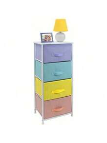 Furniture Dresser W/ Drawers - Assorted Storage Organizer Chests - Pastel Medley