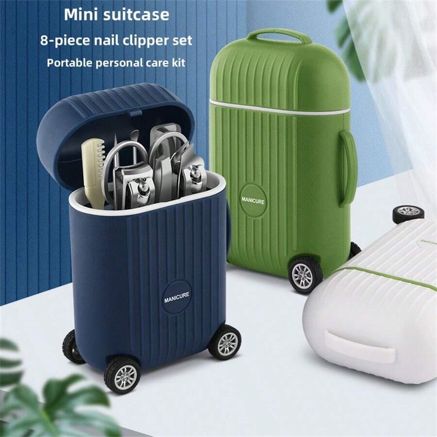 8Piece Stainless Steel Home Portable Nail Clippers Mini Travel Case