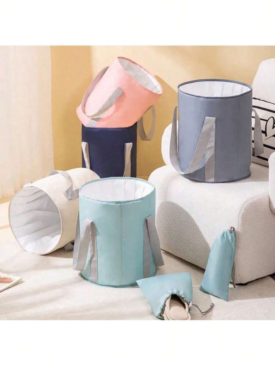 Portable Foldable Travel Hiking Camping Clean Keep Warm Bucket Face