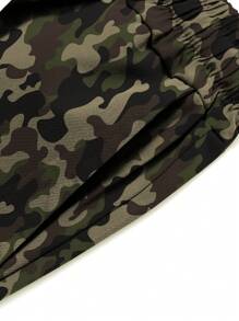 1 件男士户外运动服套装，春夏迷彩印花登山工装裤，日常通勤、跑步、健身锻炼宽松踝长慢跑裤，秋季 - 軍綠色 - 查看 5