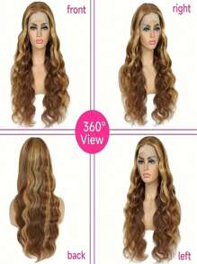 Ombre 13X4 波浪蕾丝前假发 人发 4/27 13x4 透明波浪高光蕾丝前假发 人发 预拔婴儿发 30 英寸蕾丝前假发 人发 150% 密度 BOB 假发 8-16 英寸 - SP4/27 - 查看 9