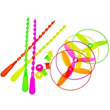 paquete 40 hélices voladoras rehilete helicóptero lanzadores coloridos para fiesta, cumpleaños, relleno piñatero, bolos. - Multicolor - Ver 2