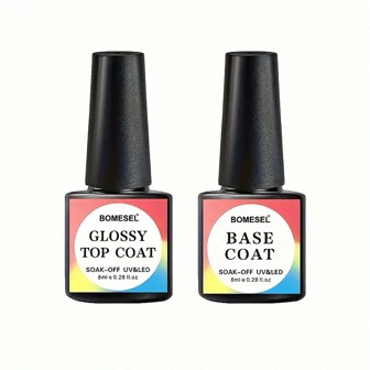 Set Of 2/3 Nail Top Coat Gel Kit, Gel Nail Polish No Wipe Base And Top Coat, Matte And Gloss Top Coat Long Lasting Shine Nail Polish Gel