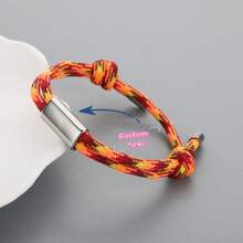 Customizable Stainless Steel Laser Engraved Men's Sports Bracelet, Personalized Fitness Sailing Rope Wristband, Gift For Friend, Boyfriend, Father