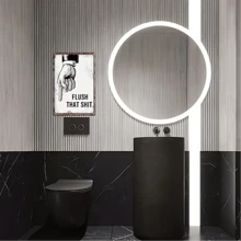 1pc, Funny Bathroom Signs, Flush That Toilet Washroom Decor Metal Tin (8in*12in/20cm*30cm)