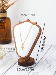 1pc Minimalist Wooden Model Figure Necklace Holder, Jewelry Organizer Display Stand, Home Decor & Jewelry Shop Display Prop