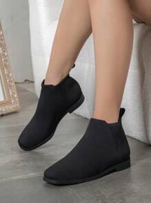 Damskie krótkie buty i botki Chelsea Boots, buty na imprezę świąteczną, krótkie buty bankietowe, płaskie buty
