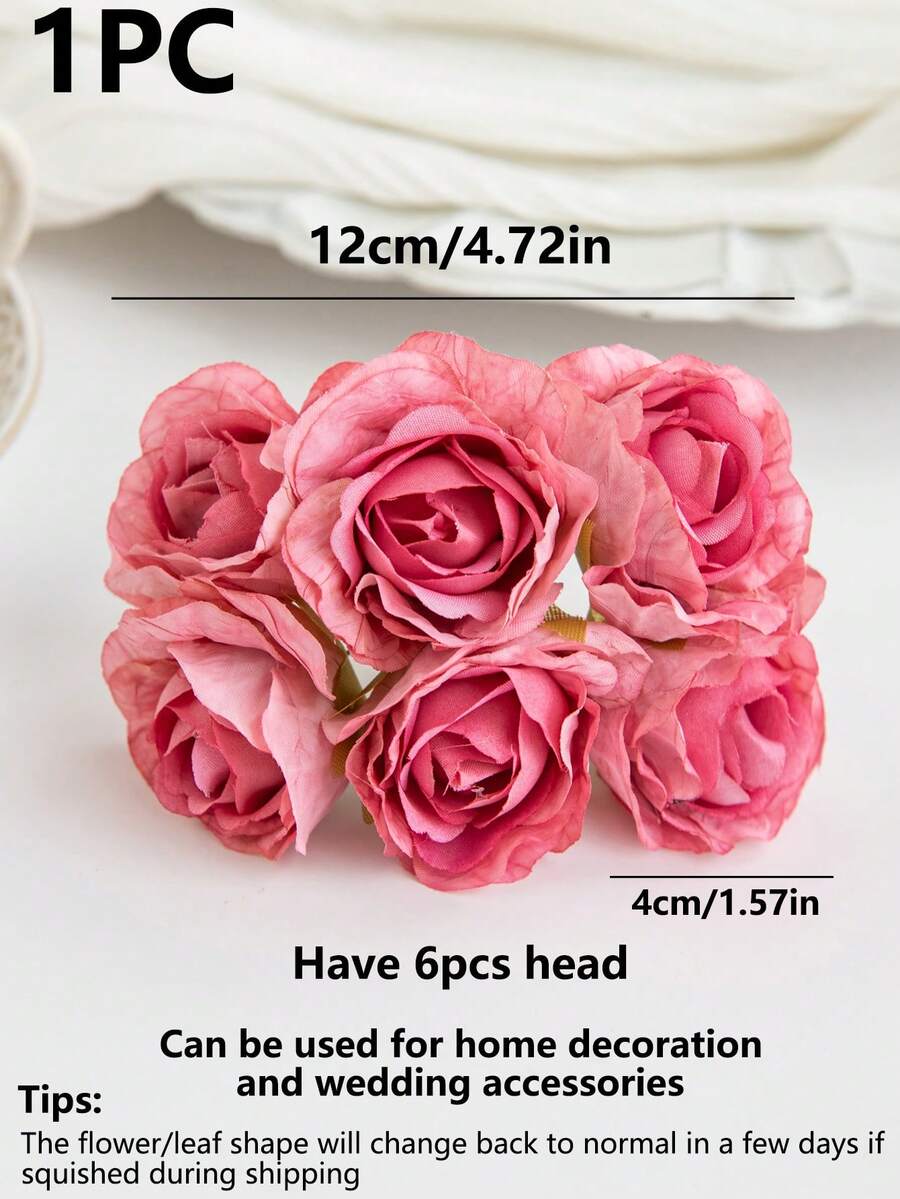1 Artificial Bouquet (6 Heads) MINI Rose Bud Letter DIY Wreath Material
