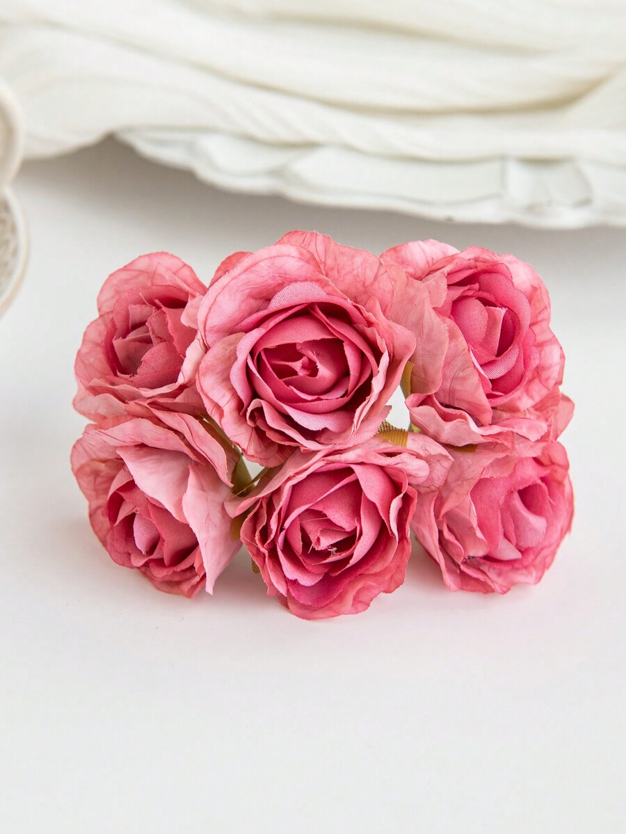 1 Artificial Bouquet (6 Heads) MINI Rose Bud Letter DIY Wreath Material