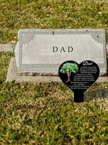 1 pieza Estaca conmemorativa duradera para papá - Decoración resistente a la intemperie para el cementerio, marcadores de tumba emocionales, placas de jardín personalizadas en homenaje a los seres queridos fallecidos