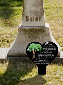 1 pieza Estaca conmemorativa duradera para papá - Decoración resistente a la intemperie para el cementerio, marcadores de tumba emocionales, placas de jardín personalizadas en homenaje a los seres queridos fallecidos