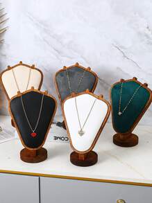 1pc Minimalist Wooden Model Figure Necklace Holder, Jewelry Organizer Display Stand, Home Decor & Jewelry Shop Display Prop