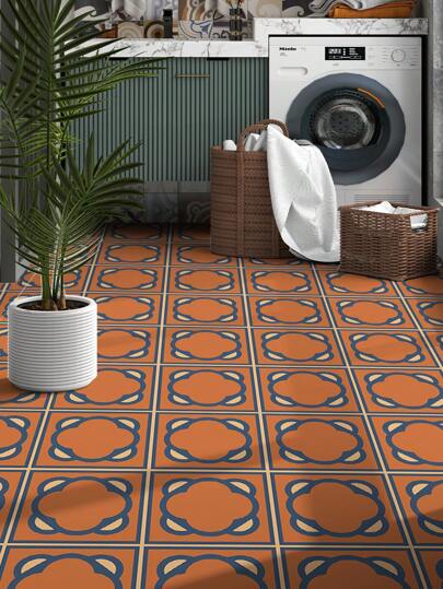 12 piezas de 20cm*20cm Pegatinas de azulejos cerámicos portugueses multicolor - Fácil de pelar y pegar, calcomanías de vinilo antideslizantes para decoración del hogar - Perfectas para dormitorio, cocina, sala de estar, balcón, azulejos de baño Piso Azulejos autoadhesivos para piso Pelar y pegar Decoración de sala de estar Decoración de habitación
