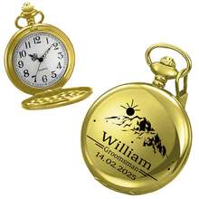 1 件怀表项链刻有复古蒸汽朋克怀表，最佳男士怀表礼物，婚礼派对礼物，父亲节送给父子个性复古怀表礼物，送给男朋友的节日和周年纪念礼物 - 金色 - 查看 15