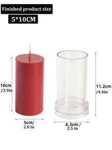 Classic European Cylinder Candle Mold Flat Top Column Pillar Mold DIY Cylindrical Plastic Acrylic Mould Scented Candle Making For Wedding Xmas Home Decoration Craft Gift - Multicolor - View 13
