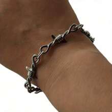 1 pieza Pulsera de aleación con espinas para hombre, pulsera asimétrica de estilo punk gótico de hip hop unisex