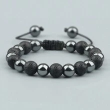 1pc Luxury Men Braided Bracelet Purple Tiger Eye Natural Stone Hematite Beads Bracelets Bangles Women Fashion Jewelry Bracelet