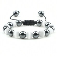 1pc Luxury Men Braided Bracelet Purple Tiger Eye Natural Stone Hematite Beads Bracelets Bangles Women Fashion Jewelry Bracelet