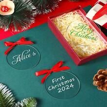 50pcs Round Acrylic Blank Ornaments For DIY Craft, Christmas Tree Hanging Decor, Home Decor, Family Party, Theme Party, Outdoor Garden Decoration,Christmas - Multicolor - View 11