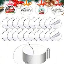 50pcs Round Acrylic Blank Ornaments For DIY Craft, Christmas Tree Hanging Decor, Home Decor, Family Party, Theme Party, Outdoor Garden Decoration,Christmas - Multicolor - View 8