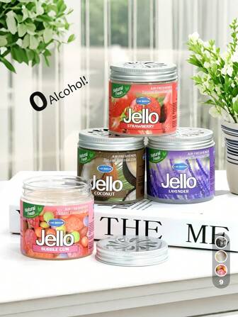 1 st, Deodoriserande fast doft, fruktig blommig aromaterapipasta på burk, Långvarig luftfräschare för inomhusbruk, Creative Solid Aromaterapipasta, Natural Car Jelly Air Freshener, Borttagning av husdjurslukt, Lämplig för heminredning, Bil, Kontor, Badrum, Sovrum, Toalett, Förråd, Peach, Peach, Peachle, Peach Bubbelgum, vanilj, lavendel, körsbär, citron, äpple, apelsin, svart is, doft av Köln.