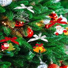 50pcs Round Acrylic Blank Ornaments For DIY Craft, Christmas Tree Hanging Decor, Home Decor, Family Party, Theme Party, Outdoor Garden Decoration,Christmas - Multicolor - View 9