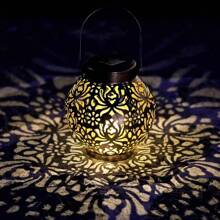 1PC Vintage-Style Solar LED Lantern With Handle - Outdoor Hanging Light For Garden, Patio & Lawn Decor