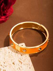 1 件夸张彩色珐琅指甲设计手镯，适合日常佩戴和聚会 - 滴油款 - 查看 9