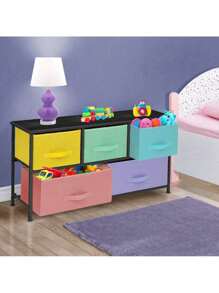Furniture Dresser W/ Drawers - Assorted Storage Organizer Chests - Pastel Medley