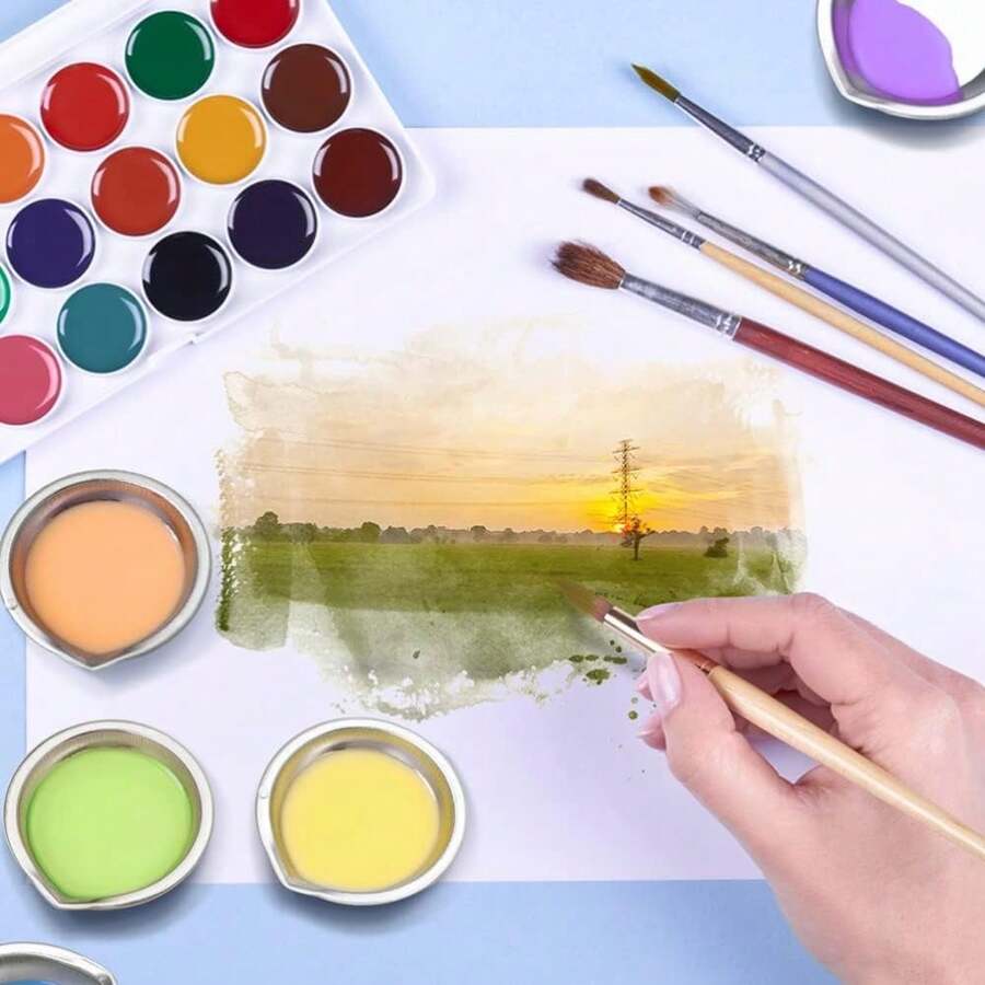 6Pack Stainless Steel Paint Palettes For Artists Multipurpose Metal